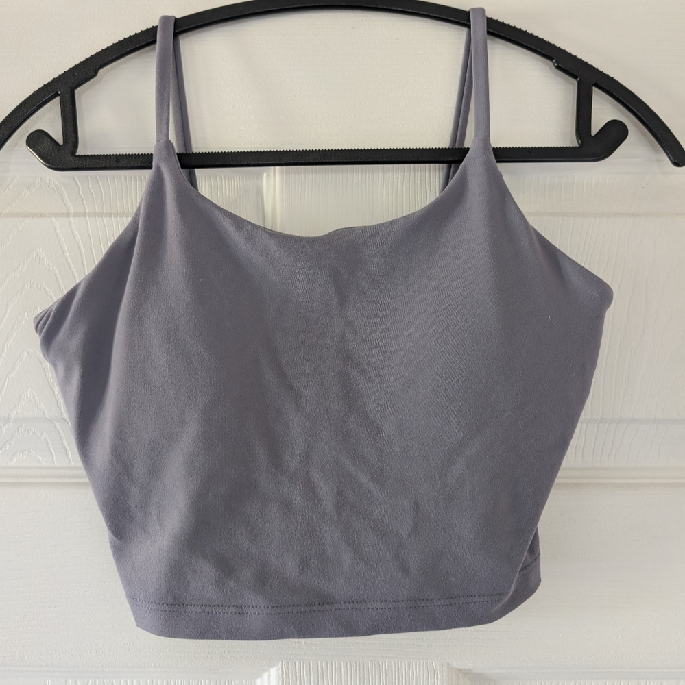 Purple Gray Cropped Tank Top